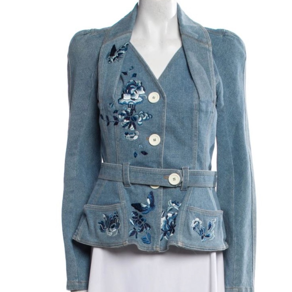 CHRISTIAN DIOR Embroidered flower butterfly Denim Jacket - Picture 17 of 17